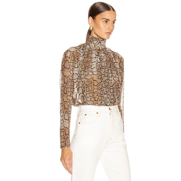 Smythe Snake Print Turtleneck Blouse, size XS - Picture 10 of 10